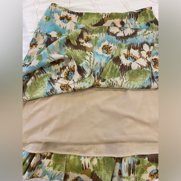Vintage R.Q.T. Floral A-line Short MIDI Skirt Size 16 - Picture 3 of 7